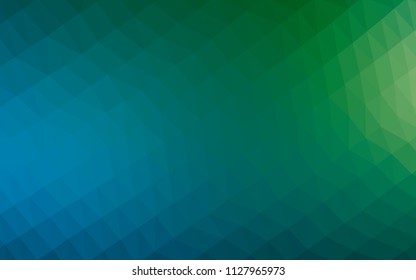 Dark Blue, Green vector low poly layout. Glitter abstract illustration with an elegant design. Brand new design for your business.