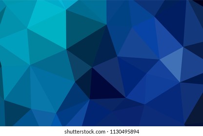 Dark Blue, Green vector low poly cover. A sample with polygonal shapes. New template for your brand book.