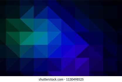Dark Blue, Green vector low poly texture. Creative illustration in halftone style with triangles. A completely new design for your leaflet.