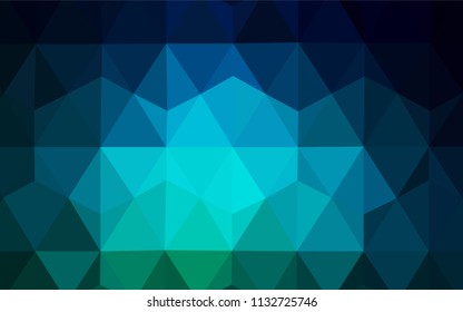Dark Blue, Green vector low poly texture. Colorful illustration in polygonal style with gradient. New template for your brand book.