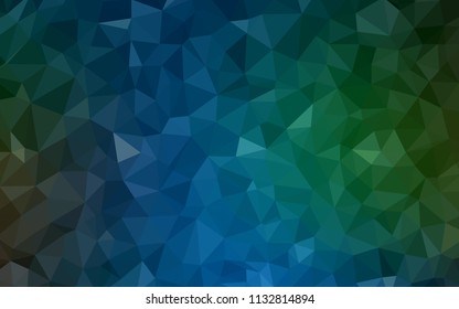 Dark Blue, Green vector low poly cover. A completely new color illustration in a polygonal style. New template for your brand book.