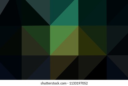 Dark Blue, Green vector low poly cover. Polygonal abstract illustration with gradient. The polygonal design can be used for your web site.