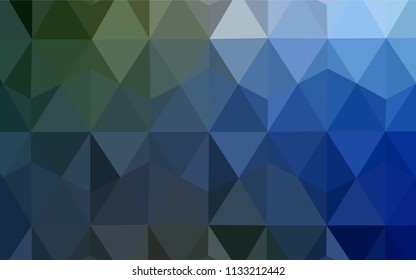 Dark Blue, Green vector low poly layout. Glitter abstract illustration with an elegant triangles. A completely new design for your leaflet.