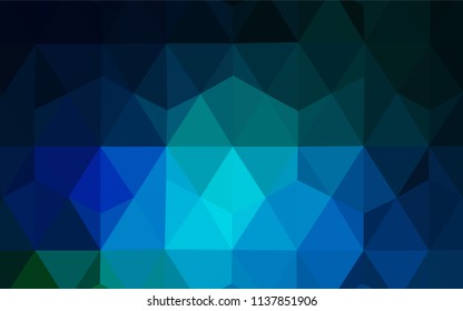 Dark Blue, Green vector low poly texture. Colorful abstract illustration with triangles. Completely new template for your banner.
