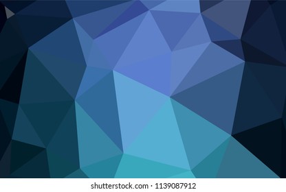 Dark Blue, Green vector low poly layout. Creative illustration in halftone style with triangles. Brand new style for your business design.