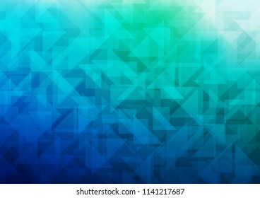 Dark Blue, Green vector low poly layout. A vague abstract illustration with gradient. The completely new template can be used for your brand book.