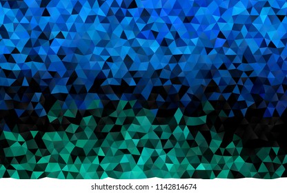 Dark Blue, Green vector low poly background. Brand new colored illustration in blurry style with gradient. The completely new template can be used for your brand book.