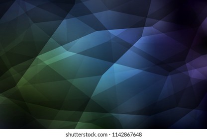 Dark Blue, Green vector low poly texture. Creative illustration in halftone style with triangles. Brand new design for your business.