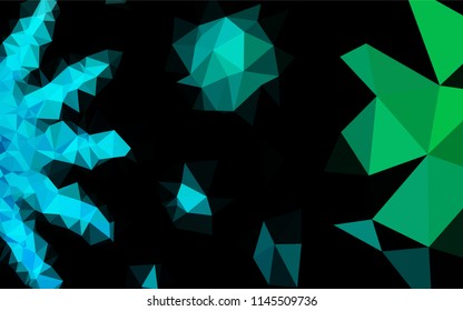 Dark Blue, Green vector low poly layout. Creative illustration in halftone style with gradient. The elegant pattern can be used as part of a brand book.