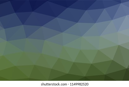 Dark Blue, Green vector low poly template. Modern geometrical abstract illustration with gradient. A new texture for your design.