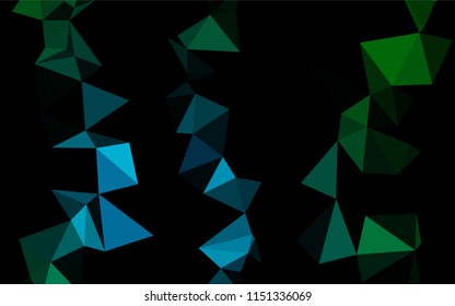 Dark Blue, Green vector low poly layout. Colorful illustration in abstract style with gradient. Triangular pattern for your business design.
