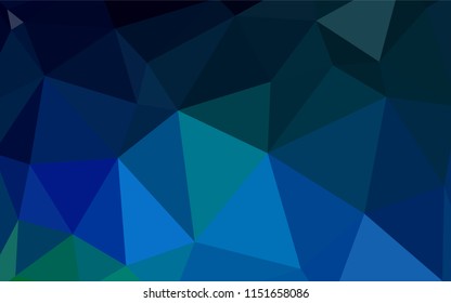 Dark Blue, Green vector low poly layout. Modern abstract illustration with triangles. Triangular pattern for your design.