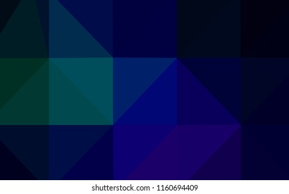Dark Blue, Green vector low poly layout. Polygonal abstract illustration with gradient. Brand-new style for your business design.