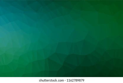 Dark Blue, Green vector low poly cover. Geometric illustration in Origami style with gradient.  A completely new design for your business.