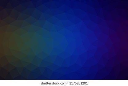 Dark Blue, Green vector low poly texture. Elegant bright polygonal illustration with gradient. Textured pattern for your backgrounds.