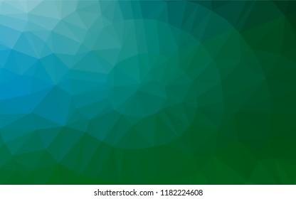 Dark Blue, Green vector low poly cover. Shining illustration, which consist of triangles. A completely new template for your business design.