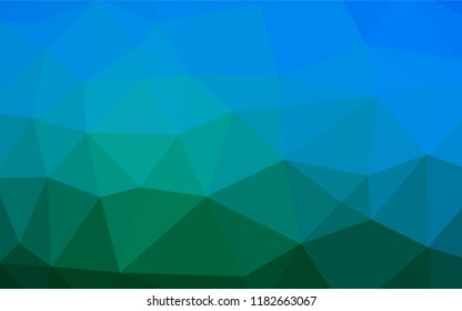 Dark Blue, Green vector low poly layout. A vague abstract illustration with gradient. Brand new design for your business.
