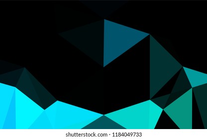 Dark Blue, Green vector low poly layout. Colorful abstract illustration with gradient. The elegant pattern can be used as part of a brand book.