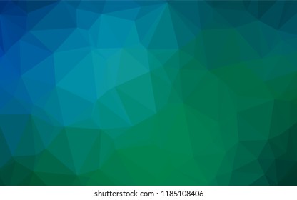 Dark Blue, Green vector low poly texture. Creative geometric illustration in Origami style with gradient. Brand new design for your business.