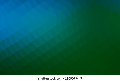 Dark Blue, Green vector low poly texture. Geometric illustration in Origami style with gradient.  A new texture for your design.