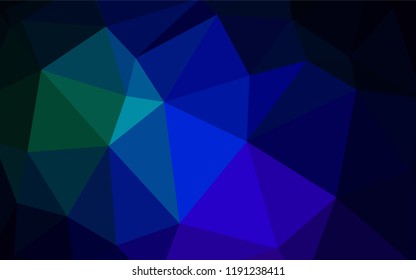 Dark Blue, Green vector low poly layout. Colorful abstract illustration with triangles. Textured pattern for your backgrounds.