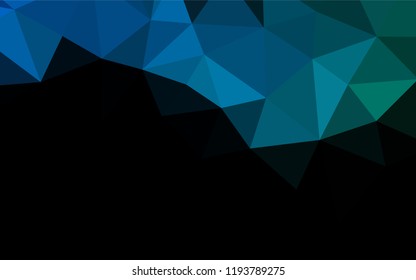 Dark Blue, Green vector low poly layout. Geometric illustration in Origami style with gradient.  The textured pattern can be used for background.