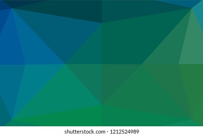Dark Blue, Green vector low poly cover. A completely new color illustration in a vague style. The template can be used as a background for cell phones.