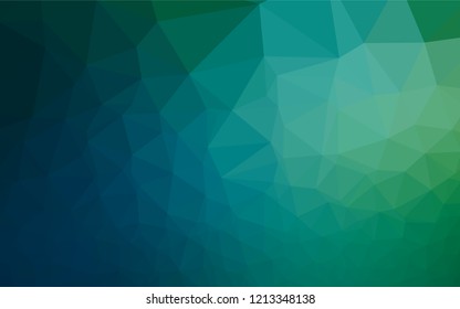 Dark Blue, Green vector low poly texture. Geometric illustration in Origami style with gradient.  Brand new design for your business.