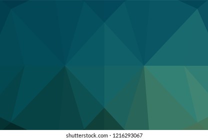 Dark Blue, Green vector low poly layout. Shining colored illustration in a Brand new style. The best triangular design for your business.