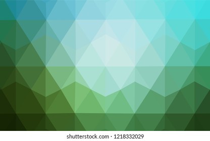 Dark Blue, Green vector low poly cover. Polygonal abstract illustration with gradient. New template for your brand book.