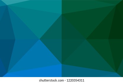 Dark Blue, Green vector low poly layout. Colorful abstract illustration with gradient. The elegant pattern can be used as part of a brand book.