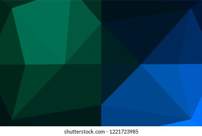 Dark Blue, Green vector low poly texture. Colorful abstract illustration with gradient. The textured pattern can be used for background.