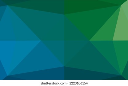 Dark Blue, Green vector low poly cover. A sample with polygonal shapes. The template can be used as a background for cell phones.