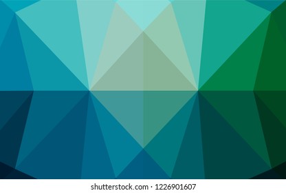 Dark Blue, Green vector low poly cover. A completely new color illustration in a vague style. The best triangular design for your business.