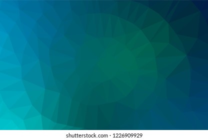 Dark Blue, Green vector low poly cover. Modern geometrical abstract illustration with gradient. The polygonal design can be used for your web site.