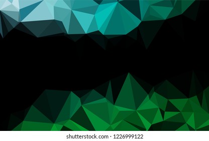 Dark Blue, Green vector low poly cover. A vague abstract illustration with gradient. A completely new template for your business design.