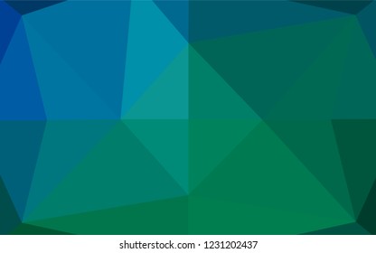 Dark Blue, Green vector low poly layout. Brand new colored illustration in blurry style with gradient. A completely new template for your business design.