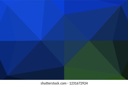 Dark Blue, Green vector low poly layout. Geometric illustration in Origami style with gradient.  The polygonal design can be used for your web site.