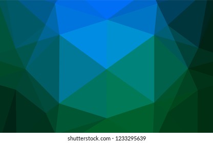 Dark Blue, Green vector low poly layout. A vague abstract illustration with gradient. The completely new template can be used for your brand book.