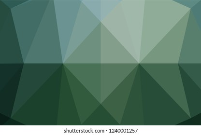 Dark Blue, Green vector low poly cover. Modern geometrical abstract illustration with gradient. The template can be used as a background for cell phones.