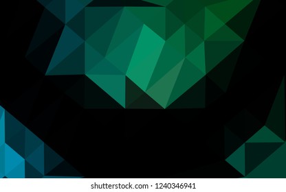 Dark Blue, Green vector low poly cover. Shining colored illustration in a Brand new style. Template for your brand book.
