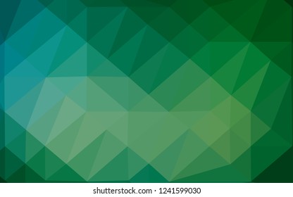 Dark Blue, Green vector low poly layout. Colorful illustration in Origami style with gradient.  New texture for your design.