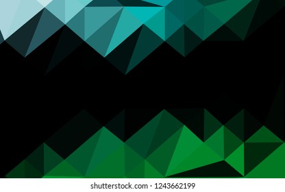 Dark Blue, Green vector low poly layout. A sample with polygonal shapes. New texture for your design.