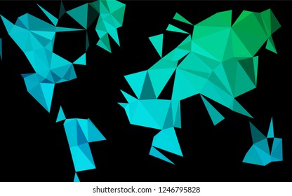 Dark Blue, Green vector low poly cover. A sample with polygonal shapes. Triangular pattern for your business design.