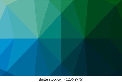 Dark Blue, Green vector low poly cover. Colorful illustration in abstract style with gradient. A new texture for your design.