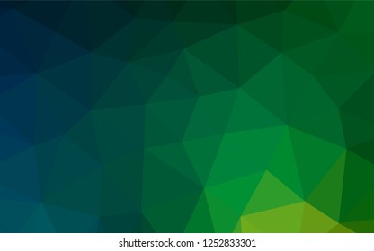 Dark Blue, Green vector low poly cover. Glitter abstract illustration with an elegant design. The completely new template can be used for your brand book.