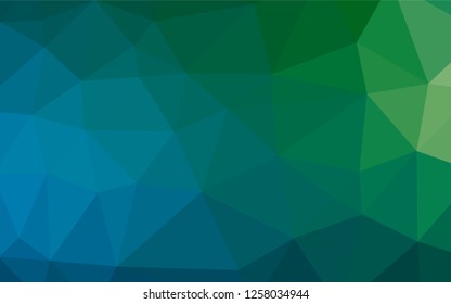 Dark Blue, Green vector low poly texture. A completely new color illustration in a vague style. The elegant pattern can be used as part of a brand book.