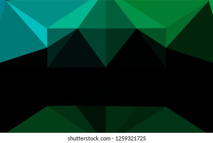 Dark Blue, Green vector low poly cover. Colorful abstract illustration with gradient. A completely new template for your business design.