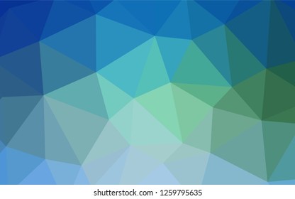 Dark Blue, Green vector low poly layout. Modern abstract illustration with triangles. Brand new style for your business design.