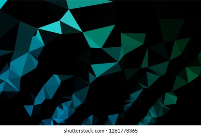 Dark Blue, Green vector low poly cover. Geometric illustration in Origami style with gradient.  The polygonal design can be used for your web site.